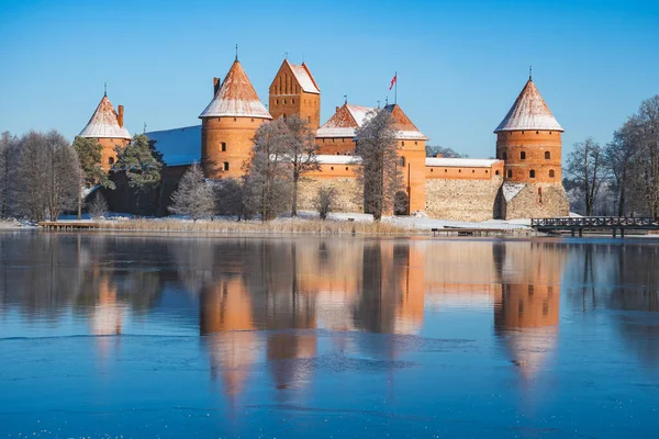 Castelo Medieval Trakai Vilnius Lituânia Europa Oriental Localizado Entre Belos — Fotografia de Stock