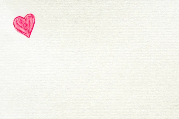 Liebeshintergrund Mit Einem Aquarell Herz Links Oben Auf Weißem Recyclingpapier — Stockfoto