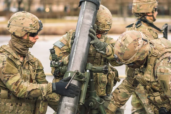 United States March 2022 United States Marine Corps Soldiers Helmets — Stock Photo, Image