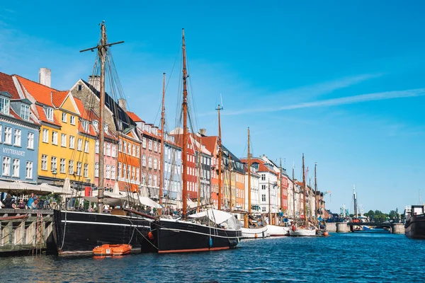 Copenhagen Denmark May 2022 Beautiful View Colorful Facade Traditional Houses — стоковое фото