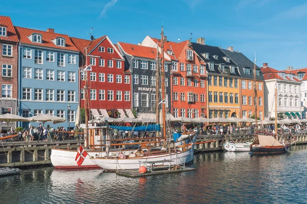 Copenhagen Denmark May 2022 Beautiful View Colorful Facade Traditional Houses — стоковое фото