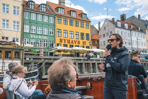 Copenhagen Denmark May 2022 Colorful Facade Traditional Houses Old Ships — стоковое фото