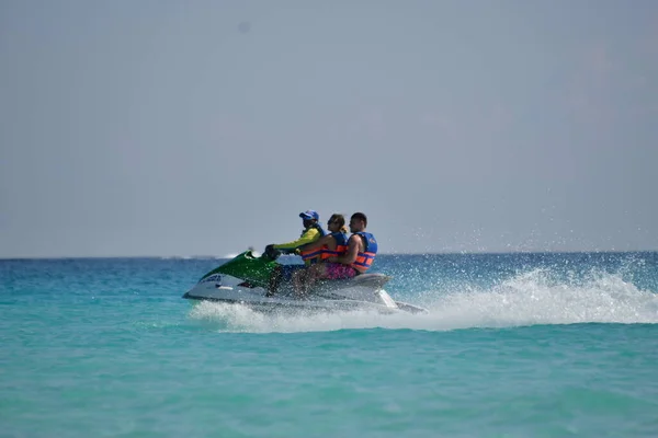 Mer Des Caraïbes Vue Cancun Avec Des Eaux Turquoise Claire — Photo