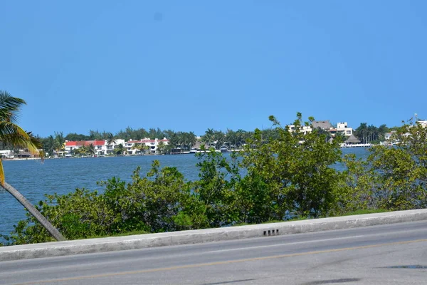 Mar Dei Caraibi Visto Cancun Con Acque Turchesi Limpide Scooter — Foto Stock