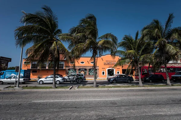 Cancun Hotel Area Spiagge Mare Piscine Palme Vegetazione Tropicale Una — Foto Stock