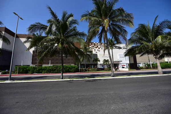 Cancun Hotel Area Beaches Sea Swimming Pools Palm Trees Tropical — Stock Photo, Image