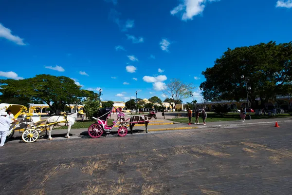 Vrije Tijd Vervoer Bij Izamal Speciaal Ontworpen Voor Personenvervoer Met — Stockfoto