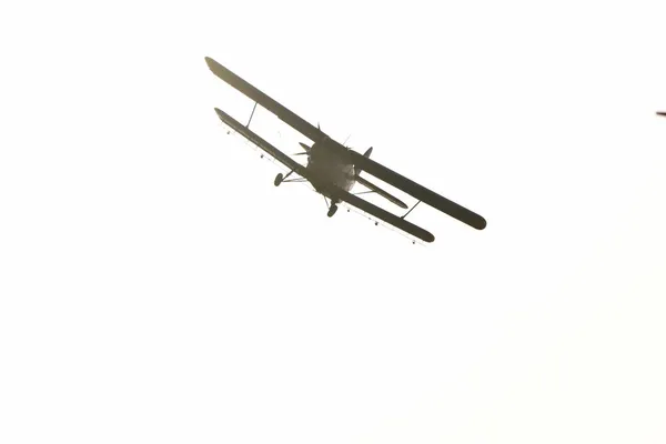 Samolot Użytkowy Dwupłatowiec Używany Głównie Jako Samolot Użytkowy Rolnictwie Rozprowadzania — Zdjęcie stockowe
