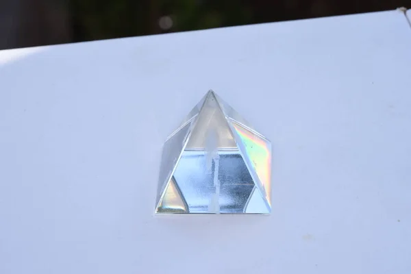 Lembrança Cristal Representando Pirâmides Gizé Como Eles Foram Criados Antigo — Fotografia de Stock