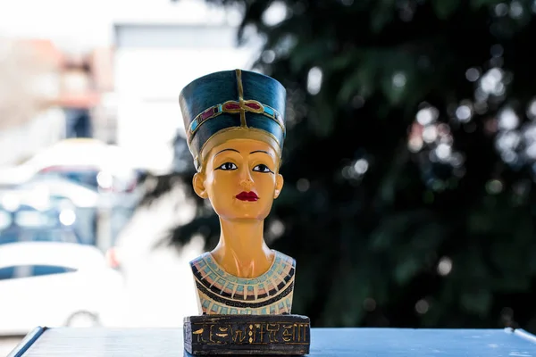 Kerámia Szuvenír Képviseli Királynő Nefertiti Egyiptom Tizennyolcadik Dinasztia Nagy Feleség — Stock Fotó