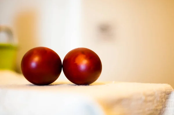 Galinha Orgânica Ovos Pintados Naturalmente Folhas Cebola Acordo Com Tradição — Fotografia de Stock