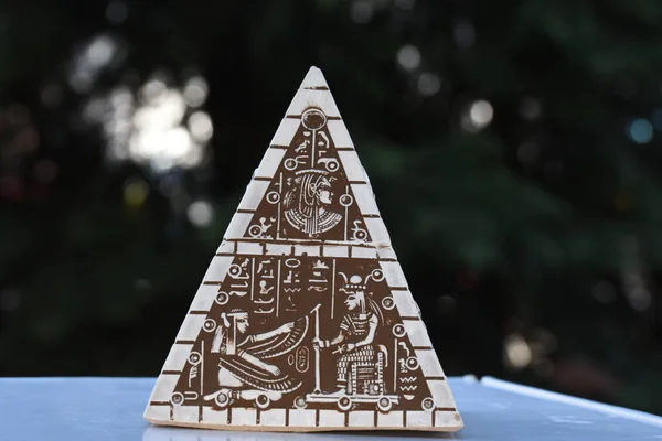 Souvenir Pierre Représentant Grande Pyramide Gizeh Comme Ils Ont Été — Photo