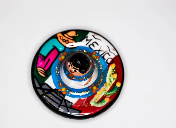 Souvenir Representing Magnet Sombrero Mexico Souvenir Representing Brightly Colored Glass — Stockfoto