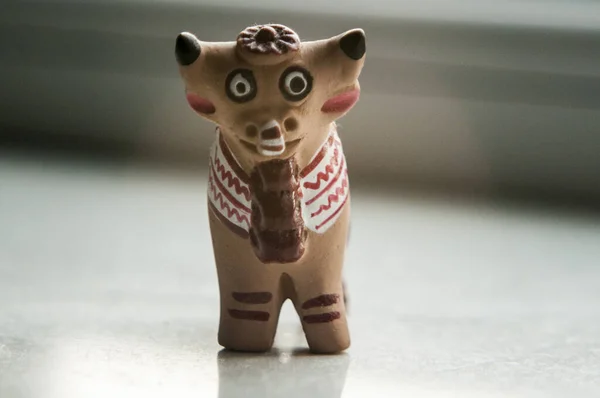Souvenirs Representing Pukara Bulls Bringers Luck Prosperity Made Ceramics Folk — стоковое фото