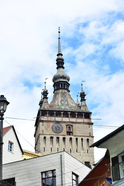 Torre Del Reloj Sighisoara Puerta Principal Fortaleza Más Grande Las — Foto de Stock