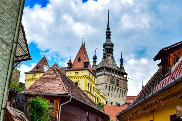 Torre Dell Orologio Sighisoara Porta Principale Della Fortezza Più Grande — Foto Stock