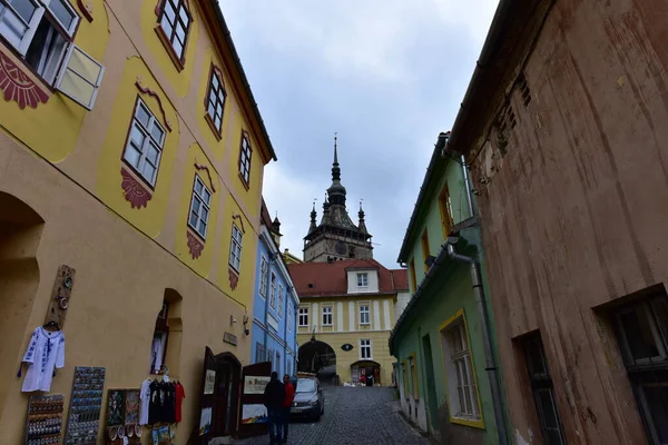 Torre Relógio Sighisoara Portão Principal Fortaleza Maior Das Torres Defesa — Fotografia de Stock