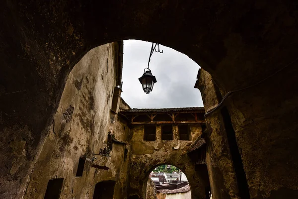 Klocktornet Sighisoara Huvudporten Till Fästningen Och Den Största Försvarstornen Som — Stockfoto