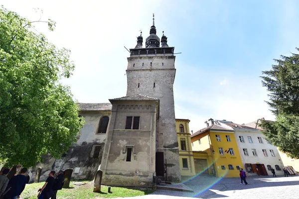 Torre Dell Orologio Sighisoara Porta Principale Della Fortezza Più Grande — Foto Stock
