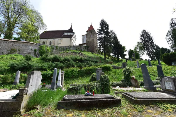 Kirkegård Bakken Det Turistattraktion Grund Gamle Gravsten Men Også Placering - Stock-foto