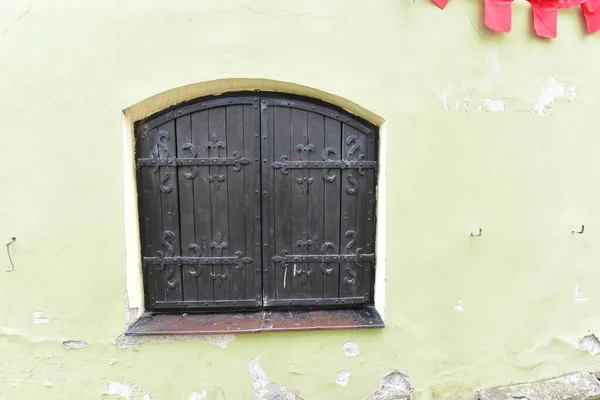 Romanian Medieval Architectural Style Characterized Semi Circular Arches Fortified Walls — Stock Photo, Image