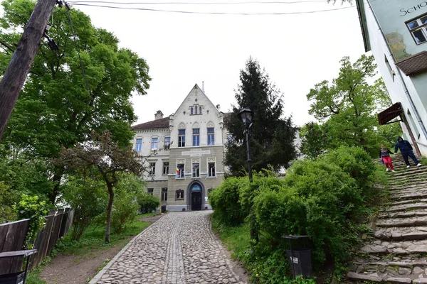 Středověké Budovy Pevnosti Sighisoara Jsou Světské Domy Historické Památky Každý — Stock fotografie