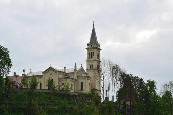 Sighisoara Kalesi Ndeki Katolik Kilisesi Talyan Mimarisinden Esinlenerek Dekoratif Kemerler — Stok fotoğraf