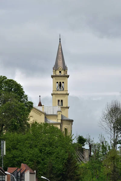 Iglesia Católica Ciudadela Sighisoara Construida Estilo Ecléctico Inspirado Arquitectura Italiana —  Fotos de Stock
