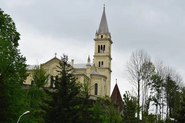Katolikus Templom Citadella Segesvár Épült Eklektikus Stílusban Ihlette Olasz Építészet — Stock Fotó