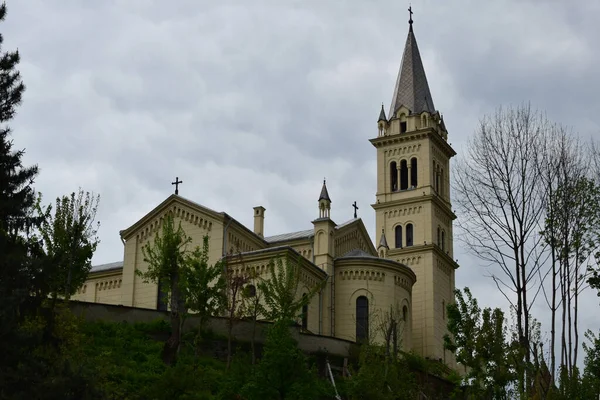 Igreja Católica Cidadela Sighisoara Construído Estilo Eclético Inspirado Arquitetura Italiana — Fotografia de Stock