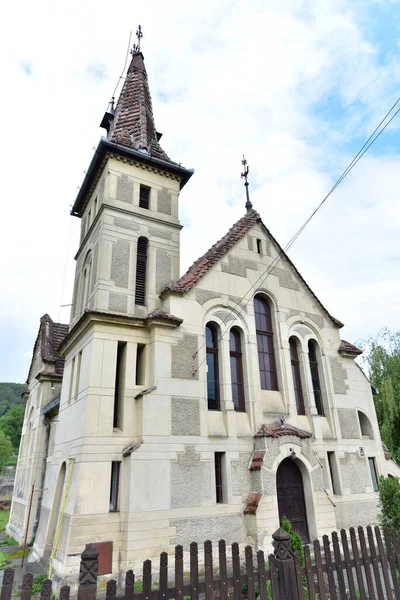 Den Katolske Kirke Sighisoara Bygget Eklektisk Stil Inspireret Italiensk Arkitektur - Stock-foto