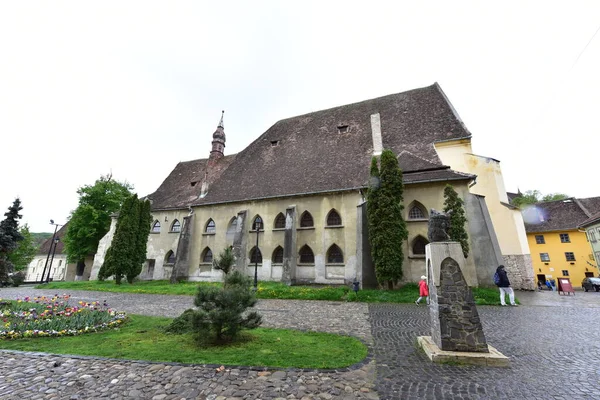 Iglesia Católica Ciudadela Sighisoara Construida Estilo Ecléctico Inspirado Arquitectura Italiana — Foto de Stock