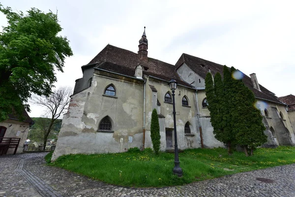 Iglesia Católica Ciudadela Sighisoara Construida Estilo Ecléctico Inspirado Arquitectura Italiana —  Fotos de Stock