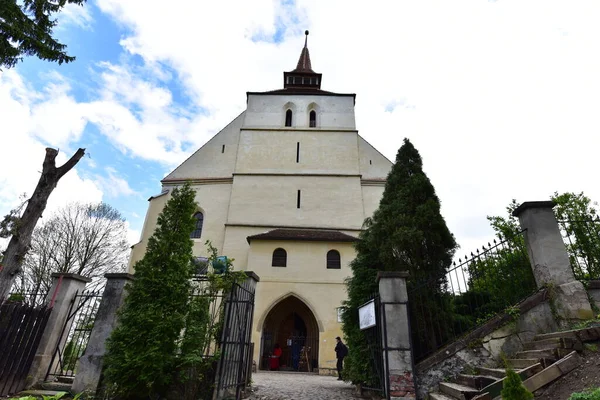 Sighisoara Kalesi Ndeki Katolik Kilisesi Talyan Mimarisinden Esinlenerek Dekoratif Kemerler — Stok fotoğraf