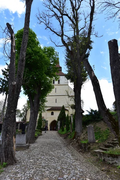 Katolikus Templom Citadella Segesvár Épült Eklektikus Stílusban Ihlette Olasz Építészet — Stock Fotó