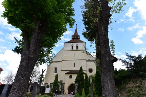 Iglesia Católica Ciudadela Sighisoara Construida Estilo Ecléctico Inspirado Arquitectura Italiana —  Fotos de Stock