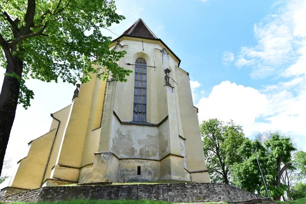 Den Katolske Kirke Sighisoara Bygget Eklektisk Stil Inspireret Italiensk Arkitektur - Stock-foto