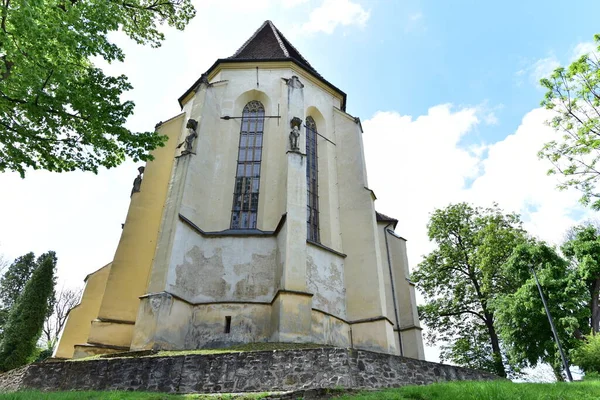 Den Katolske Kirke Sighisoara Bygget Eklektisk Stil Inspireret Italiensk Arkitektur - Stock-foto