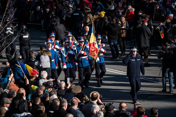 Parata Nazionale Della Romania Targu Jiu Con Soldati Della Gendarmeria — Foto Stock