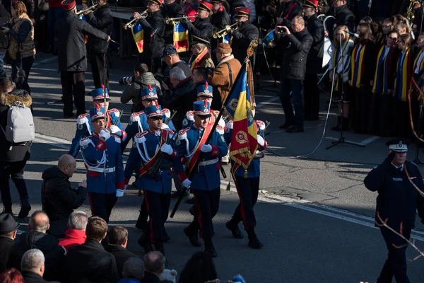 Parata Nazionale Della Romania Targu Jiu Con Soldati Della Gendarmeria — Foto Stock