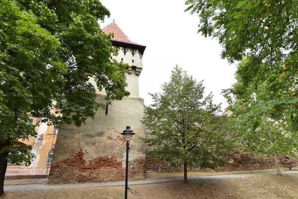 Toren Van Timmerman Sibiu Een Toren Die Veertiende Eeuw Door — Stockfoto
