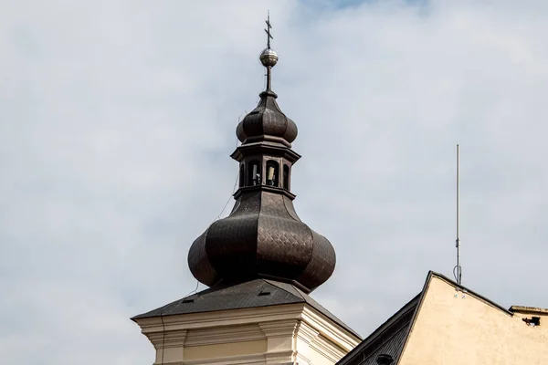 Tower Catholic Church Tallest Architectural Element Catholic Church Top Catholic — Fotografia de Stock