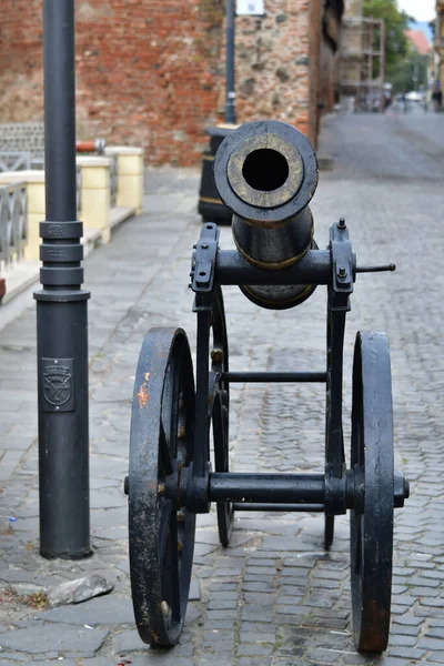 Medieval Cannon Artillery Weapon Uses Gunpowder Propel Projectile Being Large — Fotografia de Stock