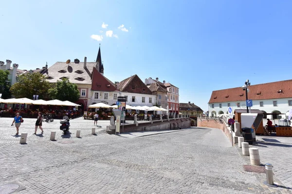 Wielki Plac Sibiu Położony Centrum Miasta Jest Miejscem Gdzie Odbywały — Zdjęcie stockowe