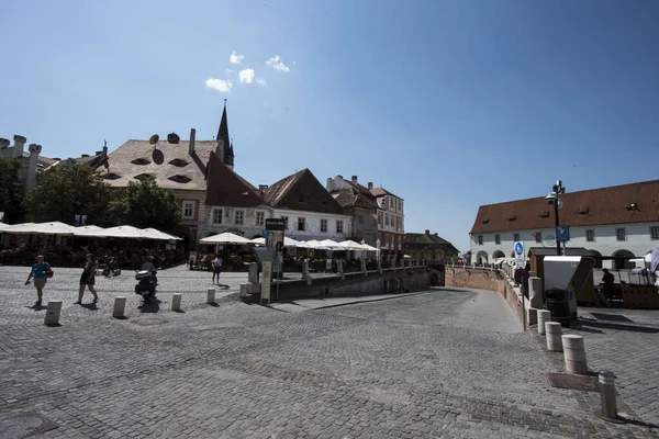 Stora Torget Sibiu Som Ligger Centrum Staden Den Plats Där — Stockfoto