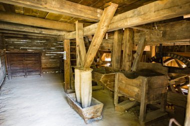 Medieval water mill in the woods of Sibiumedieval water mill It is a mill built of wood and supported by stone or wooden poles as the case may be, having a wheel that drives the millstones and the water supply is made on a canal