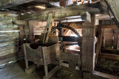 Medieval water mill in the woods of Sibiumedieval water mill It is a mill built of wood and supported by stone or wooden poles as the case may be, having a wheel that drives the millstones and the water supply is made on a canal