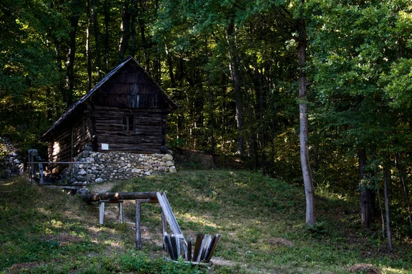 Moinho Água Medieval Nas Florestas Sibiumedieval Moinho Água Moinho Construído — Fotografia de Stock