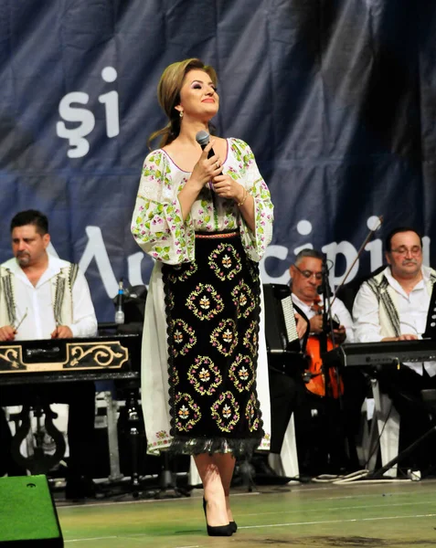 Banat, Romaniafolk kostüm giymiş sanatçı, geleneksel örgü işlemeli mavi veya kırmızı iplik, kucak, yelek, yarasa ve fotoğraf önde ve arkada pamuk iplik, kavana ve ipek iplik ile dikilmiş