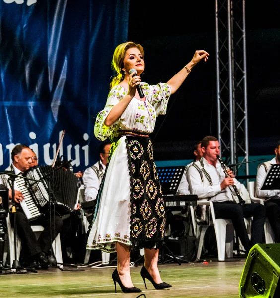 Artist Dressed Folk Costume Women Banat Romaniafolk Costume Composed Traditional — Foto Stock